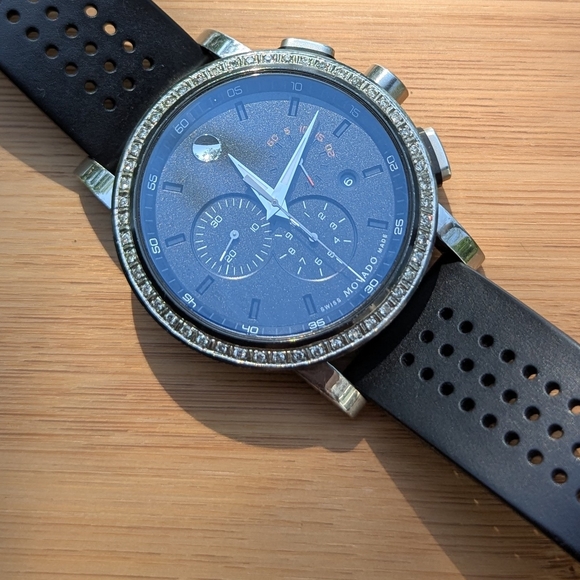 Movado Watch Mens Chrongraph Sport DIAMOND $2495 - Picture 3 of 14
